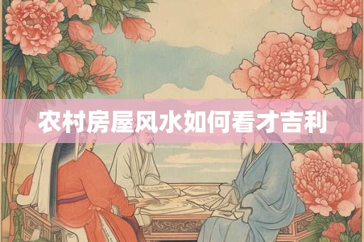 农村房屋风水如何看才吉利