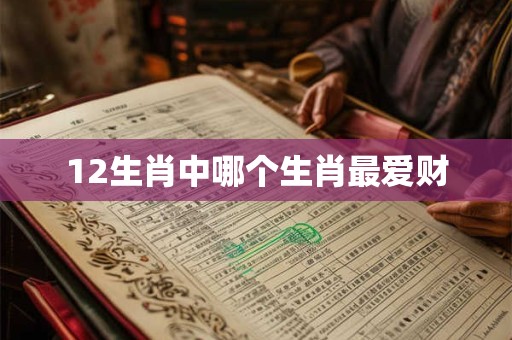 12生肖中哪个生肖最爱财