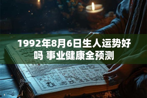 1992年8月6日生人运势好吗 事业健康全预测