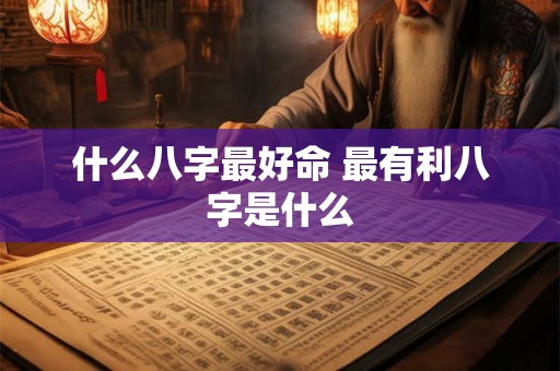 什么八字最好命 最有利八字是什么