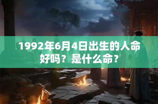 1992年6月4日出生的人命好吗？是什么命？