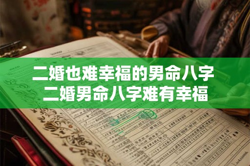 二婚也难幸福的男命八字 二婚男命八字难有幸福
