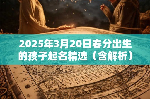2025年3月20日春分出生的孩子起名精选（含解析）