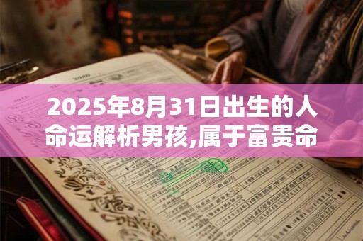 2025年8月31日出生的人命运解析男孩,属于富贵命吗