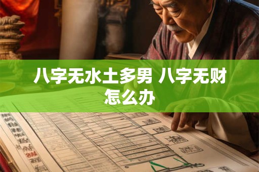 八字无水土多男 八字无财怎么办