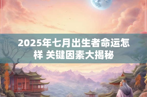 2025年七月出生者命运怎样 关键因素大揭秘