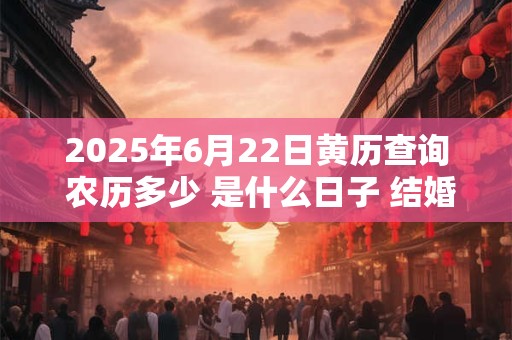 2025年6月22日黄历查询 农历多少 是什么日子 结婚吉时 2025年6月22日黄历查询 农历多少 是什么日子 结婚吉时