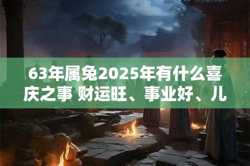63年属兔2026年有什么喜庆之事 财运旺、事业好、儿女成家