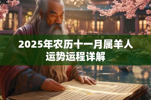 2025年农历十一月属羊人运势运程详解