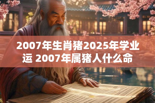 2007年生肖猪2025年学业运 2007年属猪人什么命