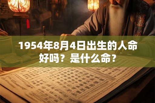 1954年8月4日出生的人命好吗？是什么命？