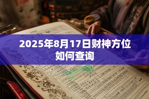 2025年8月17日财神方位如何查询