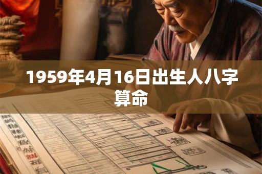 1959年4月16日出生人八字算命