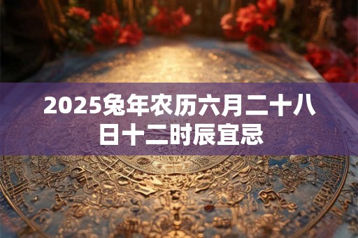 2025兔年农历六月二十八日十二时辰宜忌