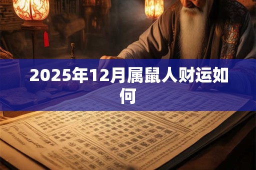 2025年12月属鼠人财运如何