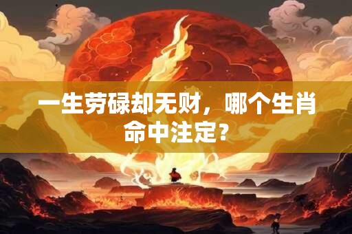 一生劳碌却无财,哪个生肖命中注定? 一生劳碌却无财,哪个生肖命中注定?