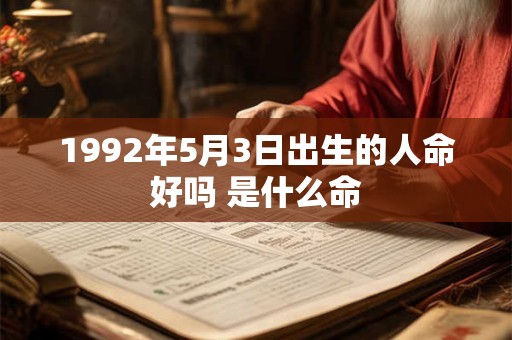 1992年5月3日出生的人命好吗 是什么命
