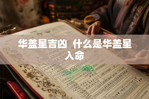 华盖星吉凶  什么是华盖星入命