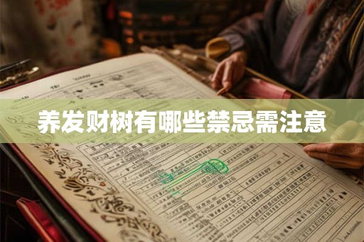 养发财树有哪些禁忌需注意