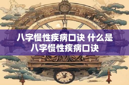 八字慢性疾病口诀 什么是八字慢性疾病口诀