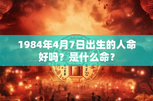 1984年4月7日出生的人命好吗？是什么命？