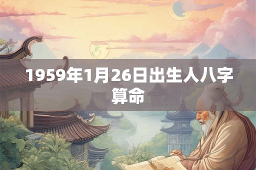 1959年1月26日出生人八字算命
