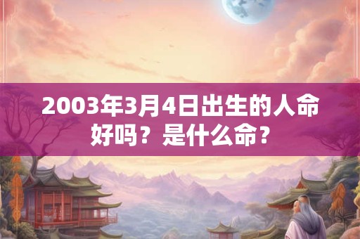 2003年3月4日出生的人命好吗？是什么命？