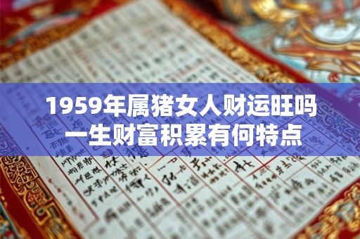 1959年属猪女人财运旺吗 一生财富积累有何特点