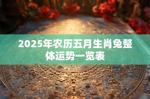 2025年农历五月生肖兔整体运势一览表