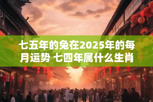 七五年的兔在2025年的每月运势 七四年属什么生肖