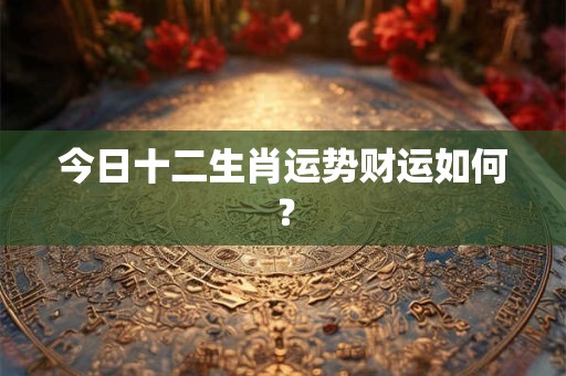 今日十二生肖运势财运如何？