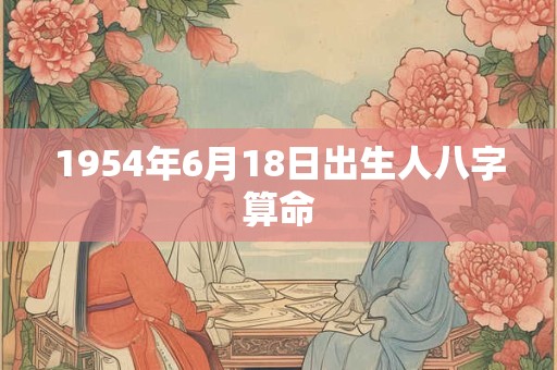 1954年6月18日出生人八字算命