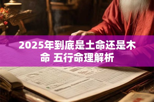 2025年到底是土命还是木命 五行命理解析
