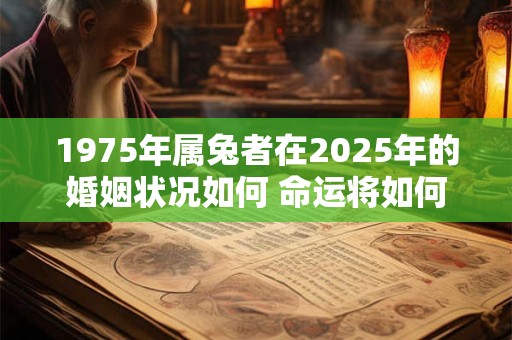 1975年属兔者在2025年的婚姻状况如何 命运将如何发展