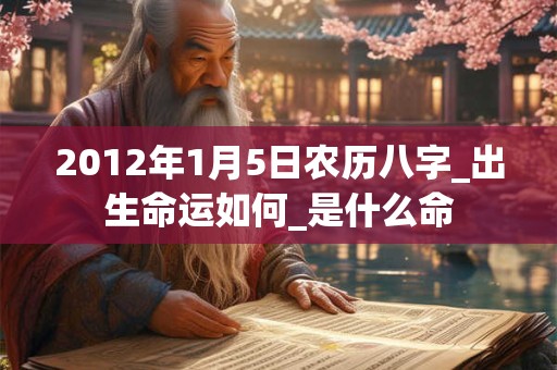 2012年1月5日农历八字_出生命运如何_是什么命