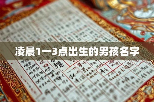 凌晨1一3点出生的男孩名字