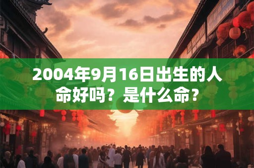 2004年9月16日出生的人命好吗？是什么命？