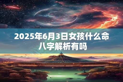 2025年6月3日女孩什么命 八字解析有吗