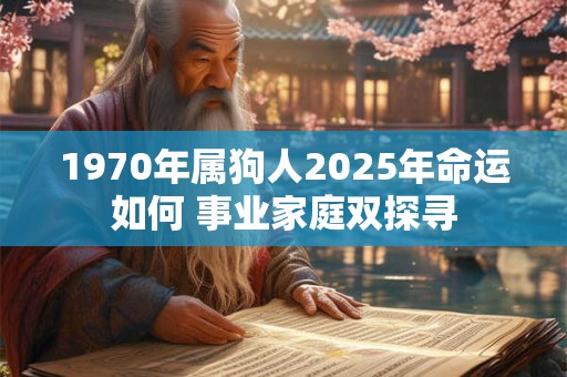 1970年属狗人2025年命运如何 事业家庭双探寻