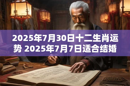 2025年7月30日十二生肖运势 2025年7月7日适合结婚吗