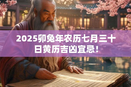 2025卯兔年农历七月三十日黄历吉凶宜忌！