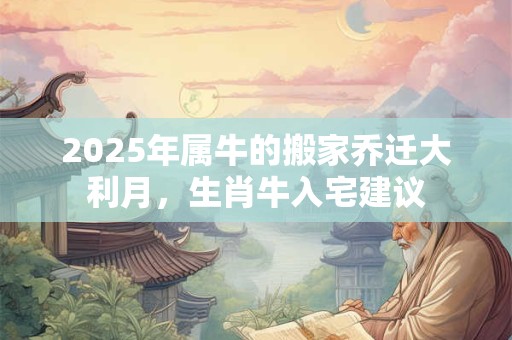 2025年属牛的搬家乔迁大利月，生肖牛入宅建议