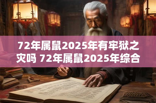 72年属鼠2025年有牢狱之灾吗 72年属鼠2025年综合运势