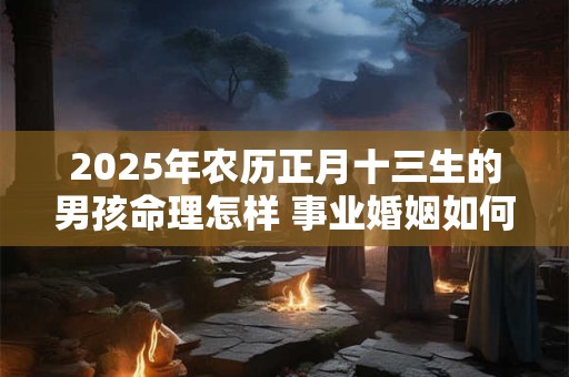 2026年农历正月十三生的男孩命理怎样 事业婚姻如何