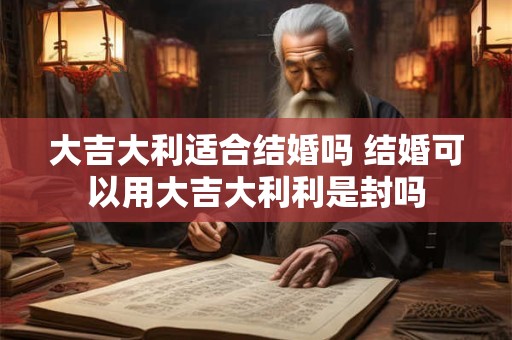 大吉大利适合结婚吗 结婚可以用大吉大利利是封吗