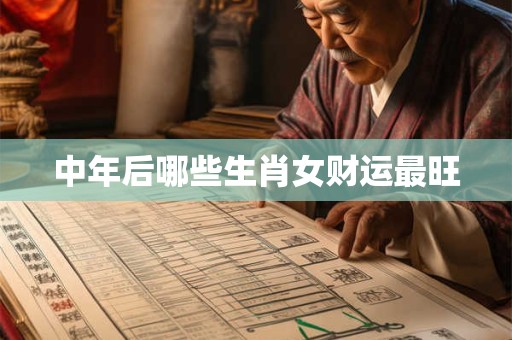 中年后哪些生肖女财运最旺