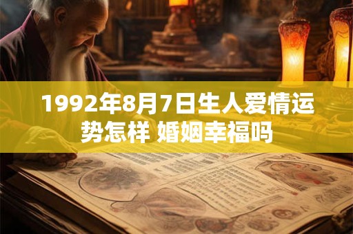 1992年8月7日生人爱情运势怎样 婚姻幸福吗