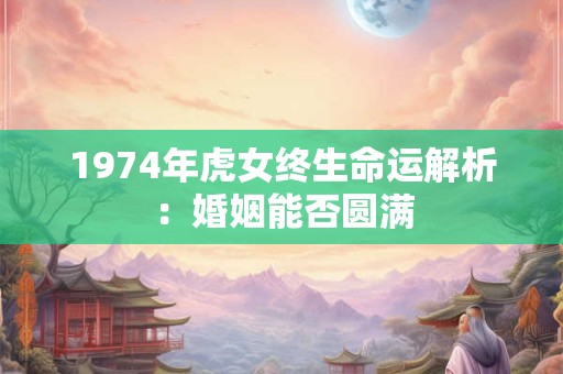 1974年虎女终生命运解析：婚姻能否圆满