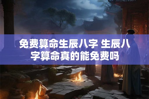 免费算命生辰八字 生辰八字算命真的能免费吗