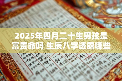 2025年四月二十生男孩是富贵命吗 生辰八字透露哪些信息